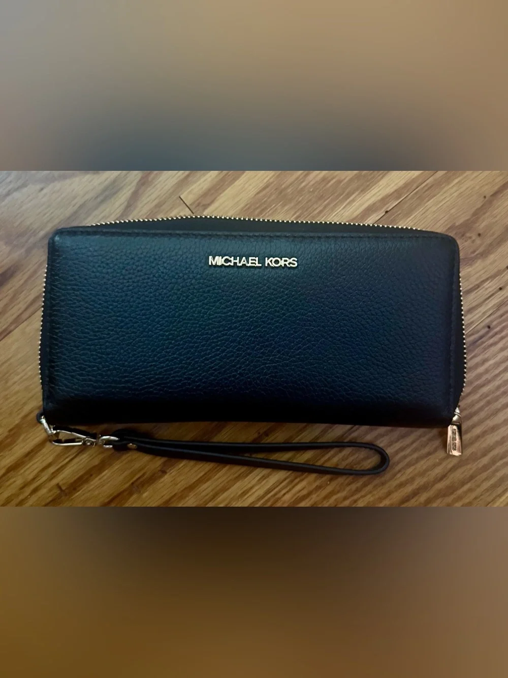 Michael Kors Black Leather Chain-Handle Tote with Wristlet Wallet